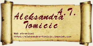 Aleksandra Tomičić vizit kartica